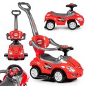 Autko jeździk, chodzik, pchacz 3w1 deluxe klakson - czerwone MULTISTORE