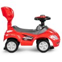 Autko jeździk, chodzik, pchacz 3w1 deluxe klakson - czerwone MULTISTORE