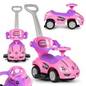 Autko jeździk, chodzik, pchacz 3w1 deluxe klakson - różowe MULTISTORE
