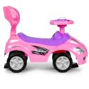 Autko jeździk, chodzik, pchacz 3w1 deluxe klakson - różowe MULTISTORE
