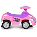 Autko jeździk, chodzik, pchacz 3w1 deluxe klakson - różowe MULTISTORE