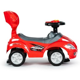 Autko jeździk pchacz 3w1 DELUXE z rączką panelem muzycznym - czerwone MULTISTORE