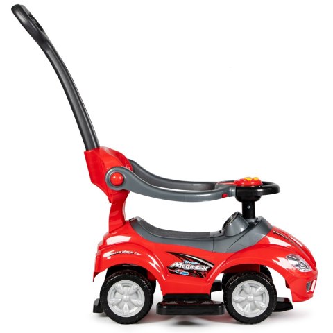 Autko jeździk pchacz 3w1 DELUXE z rączką panelem muzycznym - czerwone MULTISTORE Autko jeździk pchacz 3w1 DELUXE z rączką panelem muzycznym - czerwone MULTISTORE