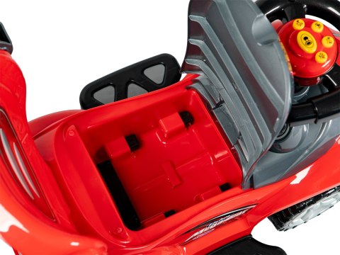 Autko jeździk pchacz 3w1 DELUXE z rączką panelem muzycznym - czerwone MULTISTORE Autko jeździk pchacz 3w1 DELUXE z rączką panelem muzycznym - czerwone MULTISTORE
