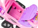 Autko jeździk pchacz 3w1 DELUXE z rączką panelem muzycznym - różowe MULTISTORE