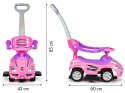 Autko jeździk pchacz 3w1 DELUXE z rączką panelem muzycznym - różowe MULTISTORE
