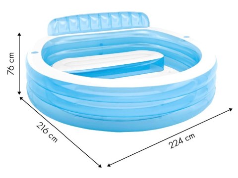 Basen ogrodowy z siedzeniami 229x224 cm INTEX 57190 INTEX Basen ogrodowy z siedzeniami 229x224 cm INTEX 57190 INTEX