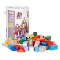 Drewniane klocki dla dzieci 100 szt. sorter wiaderko ECOTOYS ECOTOYS