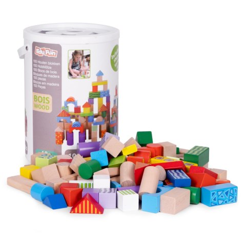 Drewniane klocki dla dzieci 100 szt. sorter wiaderko ECOTOYS ECOTOYS Drewniane klocki dla dzieci 100 szt. sorter wiaderko ECOTOYS ECOTOYS