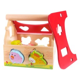 Drewniany domek, farma sorter z klockami ECOTOYS ECOTOYS