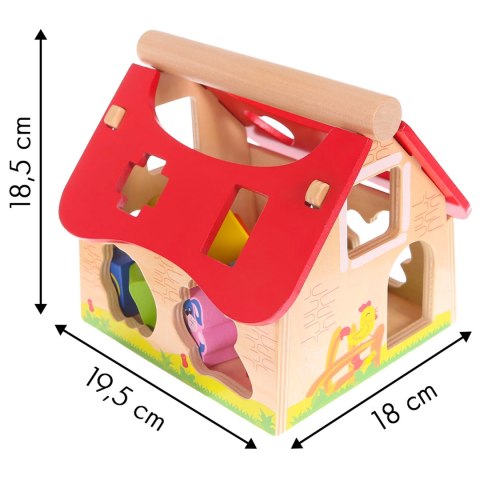 Drewniany domek, farma sorter z klockami ECOTOYS ECOTOYS Drewniany domek, farma sorter z klockami ECOTOYS ECOTOYS