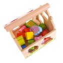 Drewniany domek, farma sorter z klockami ECOTOYS ECOTOYS