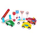 Drewniany garaż tor z windą + autka parking samochodowy ECOTOYS