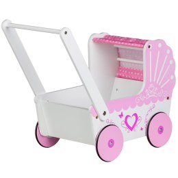 Drewniany wózek dla lalek z daszkiem ECOTOYS ECOTOYS