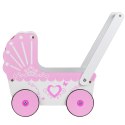 Drewniany wózek dla lalek z daszkiem ECOTOYS ECOTOYS
