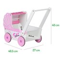 Drewniany wózek dla lalek z daszkiem ECOTOYS ECOTOYS