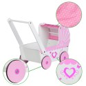 Drewniany wózek dla lalek z daszkiem ECOTOYS ECOTOYS