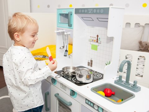 Duża drewniana kuchnia dla dzieci z akcesoriami ECOTOYS ECOTOYS Duża drewniana kuchnia dla dzieci z akcesoriami ECOTOYS ECOTOYS
