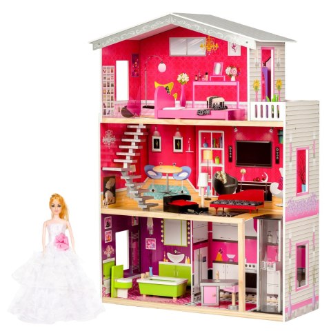 Duży drewniany domek z windą dla lalek - Rezydencja Malibu ECOTOYS ECOTOYS Duży drewniany domek z windą dla lalek - Rezydencja Malibu ECOTOYS ECOTOYS