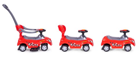 Jeździk autko chodzik pchacz skrętne koła rączka dźwięki - czerwone MULTISTORE Jeździk autko chodzik pchacz skrętne koła rączka dźwięki - czerwone MULTISTORE