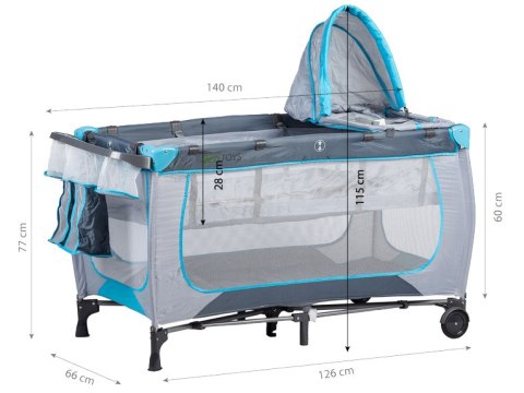Łóżko łóżeczko turystyczne kojec przewijak ECOTOYS ECOTOYS Łóżko łóżeczko turystyczne kojec przewijak ECOTOYS ECOTOYS
