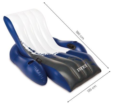 Materac fotel dmuchany wodny plażowy 2w1 180x135 cm INTEX 58868 INTEX Materac fotel dmuchany wodny plażowy 2w1 180x135 cm INTEX 58868 INTEX