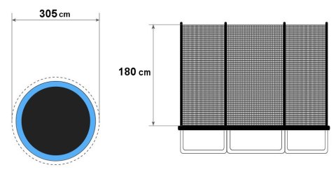 Siatka zewnętrzna do trampoliny 10 ft 6 słupków 305 cm MULTISTORE Siatka zewnętrzna do trampoliny 10 ft 6 słupków 305 cm MULTISTORE