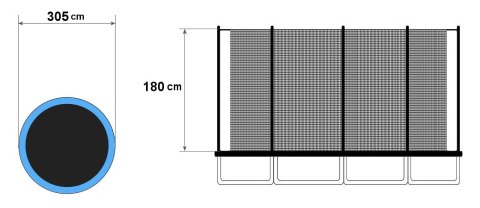 Wewnętrzna siatka ochronna na trampolinę 10 ft 8 słupków 305 cm MULTISTORE Wewnętrzna siatka ochronna na trampolinę 10 ft 8 słupków 305 cm MULTISTORE