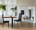 Zestaw krzeseł do jadalni salonu z ekoskóry 4 szt. wysokie oparcie - czarne ModernHome ModernHome