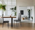 Zestaw krzeseł do jadalni salonu z ekoskóry 4 szt. wysokie oparcie - szare ModernHome ModernHome