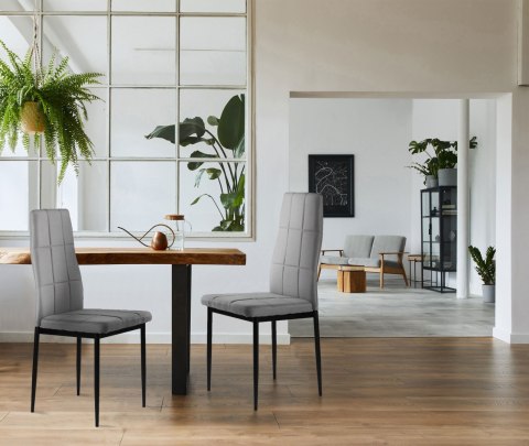 Zestaw krzesła tapicerowane do jadalni i salonu 4szt szare ModernHome Zestaw krzesła tapicerowane do jadalni i salonu 4szt szare ModernHome