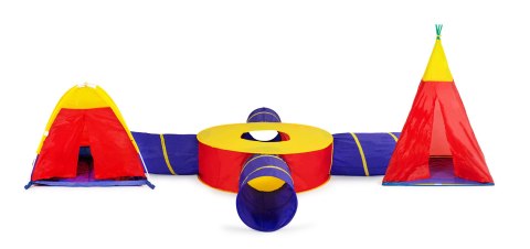 Zestaw namiotów dla dzieci 7w1 domki + 4 tunele IPLAY Zestaw namiotów dla dzieci 7w1 domki + 4 tunele IPLAY