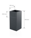 Designerska donica MONUMO TOWER POT Antracyt MONUMO