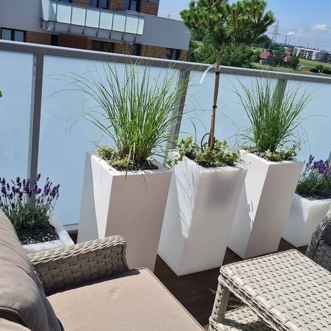 Designerska donica MONUMO TOWER POT Antracyt MONUMO Designerska donica MONUMO TOWER POT Antracyt MONUMO