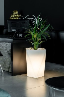 Designerska donica VASO biała z oświetleniem MONUMO