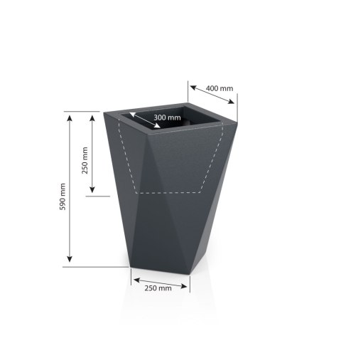 Designerska donica VASO biała z oświetleniem MONUMO Designerska donica VASO biała z oświetleniem MONUMO