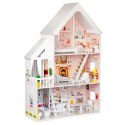 Domek dla lalek drewniany 3 piętra XXL Rezydencja Pudrowa ECOTOYS ECOTOYS