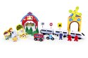 Drewniana kolejka tor pociąg na baterie Farma 53 elementy ECOTOYS ECOTOYS