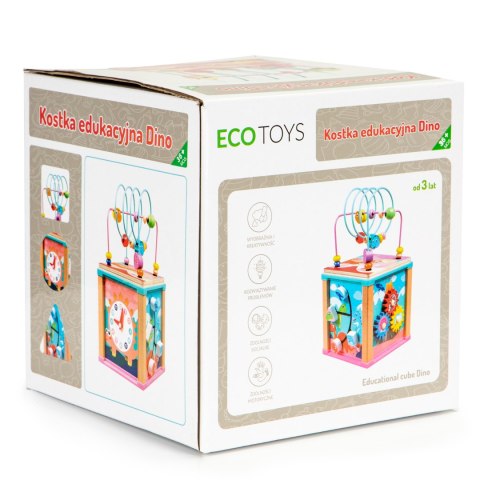 Drewniana kostka edukacyjna, sorter mula ECOTOYS ECOTOYS Drewniana kostka edukacyjna, sorter mula ECOTOYS ECOTOYS