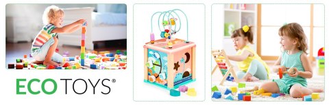 Drewniana kostka edukacyjna, sorter mula ECOTOYS ECOTOYS Drewniana kostka edukacyjna, sorter mula ECOTOYS ECOTOYS