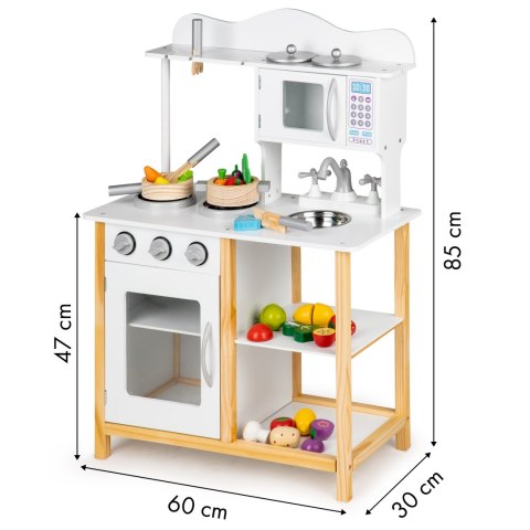 Drewniana kuchnia dla dzieci z piekarnikiem + akcesoria ECOTOYS ECOTOYS Drewniana kuchnia dla dzieci z piekarnikiem + akcesoria ECOTOYS ECOTOYS