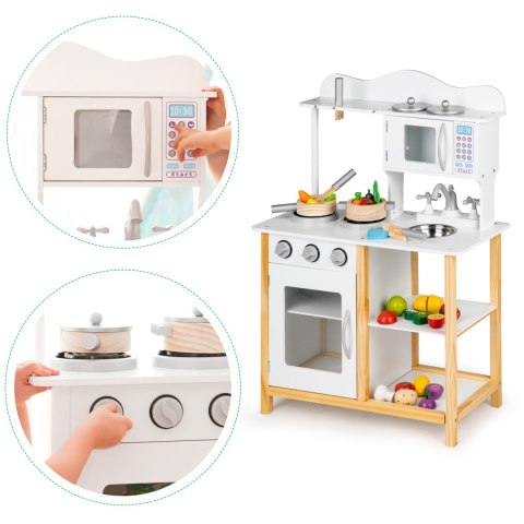 Drewniana kuchnia dla dzieci z piekarnikiem + akcesoria ECOTOYS ECOTOYS Drewniana kuchnia dla dzieci z piekarnikiem + akcesoria ECOTOYS ECOTOYS