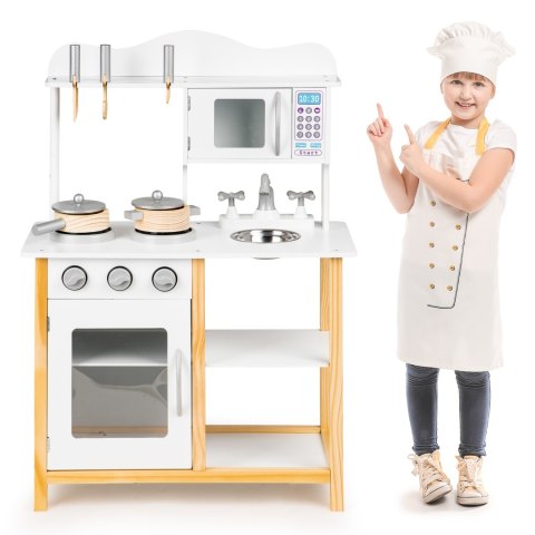 Drewniana kuchnia dla dzieci z piekarnikiem + akcesoria ECOTOYS ECOTOYS Drewniana kuchnia dla dzieci z piekarnikiem + akcesoria ECOTOYS ECOTOYS