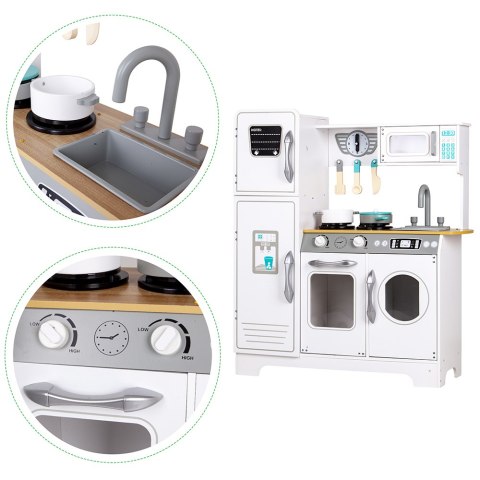 Drewniana kuchnia z akcesoriami dla dzieci ECOTOYS ECOTOYS Drewniana kuchnia z akcesoriami dla dzieci ECOTOYS ECOTOYS