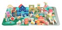Drewniane klocki edukacyjne miasto mata 121 sztuk ECOTOYS ECOTOYS