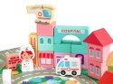 Drewniane klocki edukacyjne miasto mata 121 sztuk ECOTOYS ECOTOYS