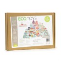 Drewniane klocki edukacyjne miasto mata 121 sztuk ECOTOYS ECOTOYS