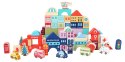 Drewniane klocki edukacyjne miasto mata 121 sztuk ECOTOYS ECOTOYS