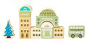 Drewniane klocki edukacyjne miasto mata 121 sztuk ECOTOYS ECOTOYS
