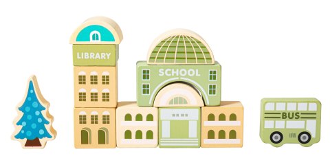 Drewniane klocki edukacyjne miasto mata 121 sztuk ECOTOYS ECOTOYS Drewniane klocki edukacyjne miasto mata 121 sztuk ECOTOYS ECOTOYS